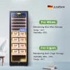 Cigar Display Case with Spain Cedar Wood Drawer Constant High Accurate Humidifying Dehumidifying No Frost Compressor Fan Cooling