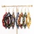 Import Classic Fashion Women Petal Leaf Multicolor Genuine Leather Dangle Pierced Earrings with Beans from China