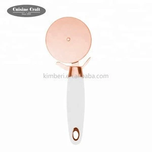 Classification of kitchen tools and equipment copper plated pizza cutter with TPR handle