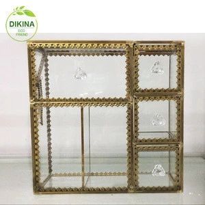 Clear beveled glass box, 4 x 4 x 2(all ) inches to hold your keepsakes, and treasures!!! glass small large mirrored jewelry box