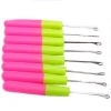 Color handle crochet knitting tool synthetic hair extension plastic handle and crochet needle