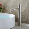 Commercial stainless steel tap vanity faucet single handle bathroom faucet brushed nickel tall bathroom basin faucets