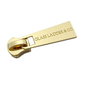 Competitive price custom golden color cheap metal zipper pull for cloth / shoe