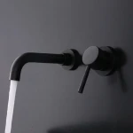 Copper Concealed Basin Tap Black Pre-Buried Wall Mounted Wash Basin Faucet Mixer Hot Cold Water Embedded for Laundry