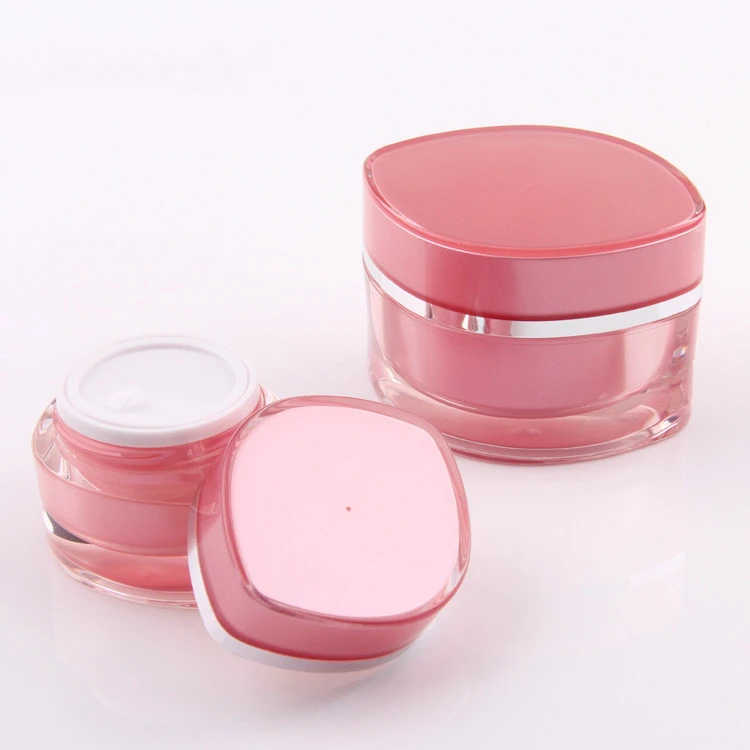 Cosmetic pink acrylic jar plastic cream container