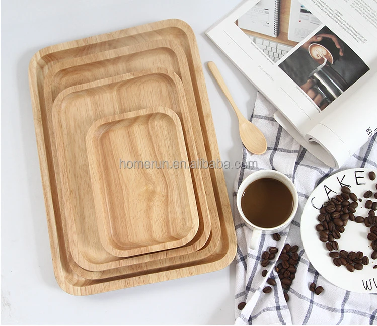 Creative engraving dish plate of Japanese log tray of Japanese wood tray multi-specification creative wooden tableware tray