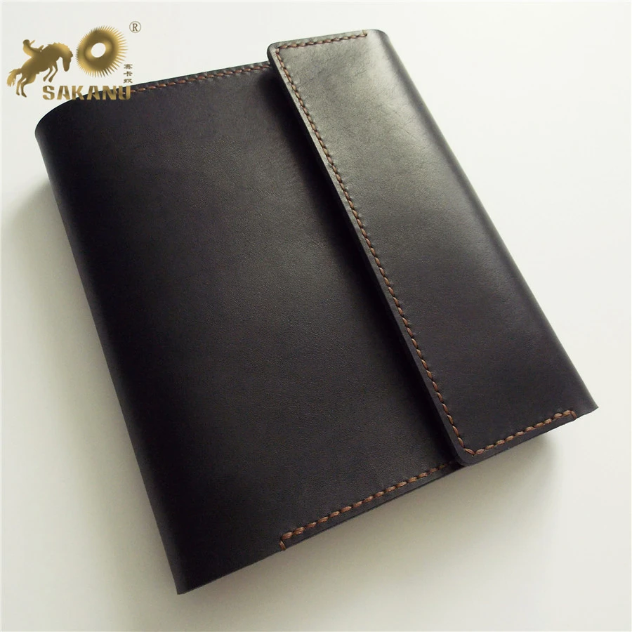 Custom A5  genuine leather Portfolio with  magnet