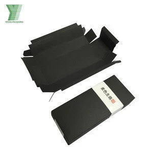 Custom Black Paper Stocks Packaging Box with window Wholesale