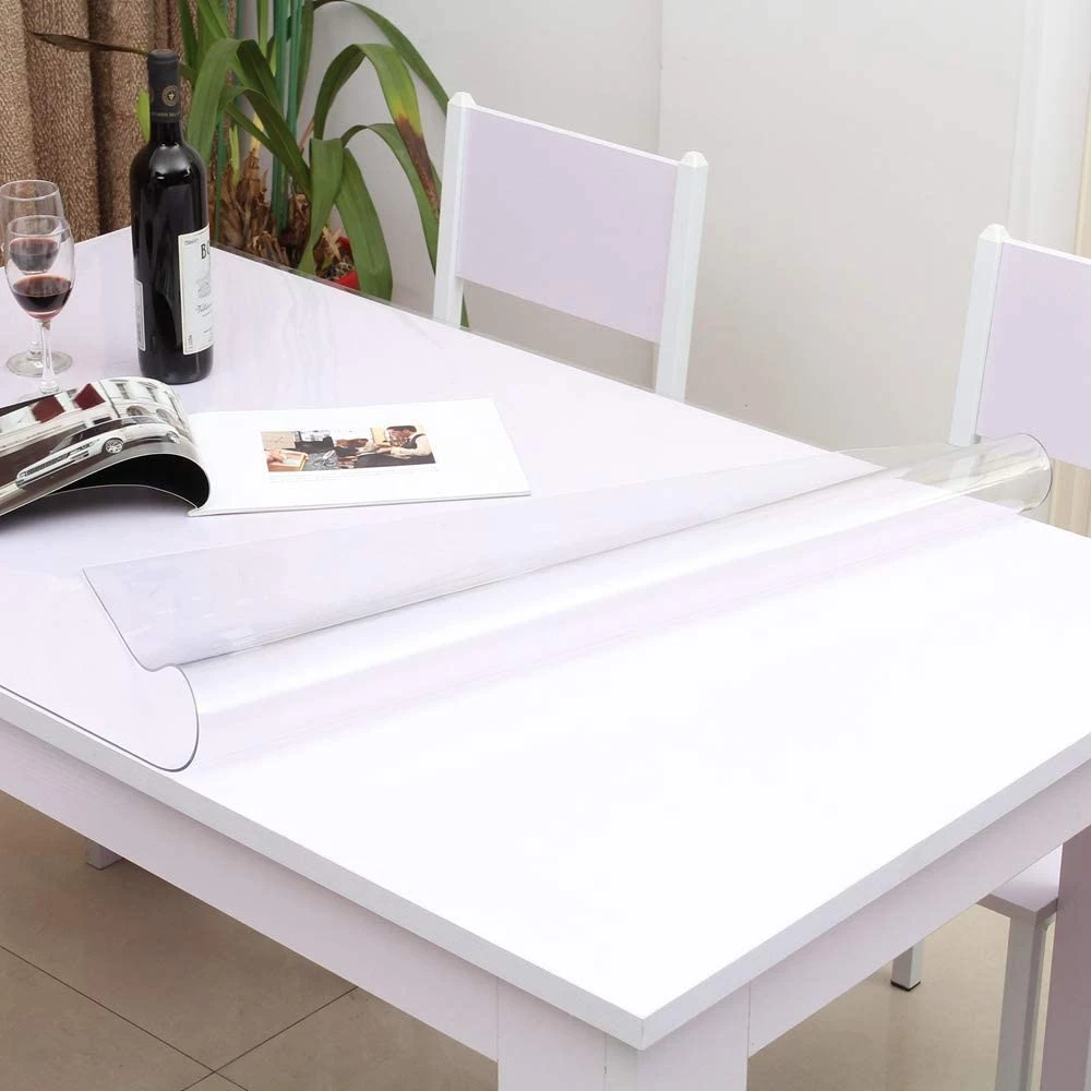 Custom Clear Table Cover Protector Waterproof PVC Protective Table Pad Transparent Mat for Dining Room
