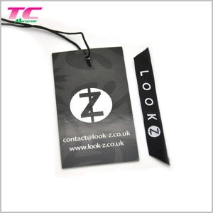 Custom Garment Hang tag Black Printed Garment Swing HangTags For Clothing