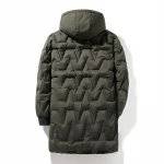 Custom hunting heated olive black long padding men's winter jackets coats with hood