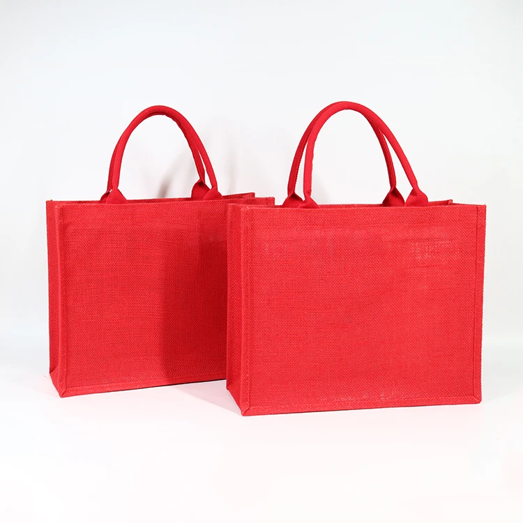 Custom Logo Eco Reusable Cloth Carrying Bags Women Beach Hand Tote Shopping Handbags Jute Bag