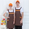 Custom logo embroidery and print apron for supermarket uniform Apron