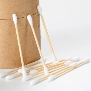 Custom Made Eco Friendly Bamboo Stick Cotton Swabs ear cleaning bud cotton swab kit