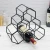 Import Custom made Wine metal black brushed geometric design 6-bottle free-standing wine rack suitable for home hotel restaurants from China
