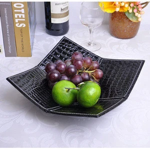 Custom Modern Irregular Shape Leather Candy Tray With Popular Color