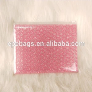 custom plastic wholesale pink zip  lock cosmetic bags cheap clear zipper flat pouch cosmetic bag cases
