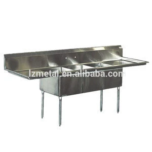 custom size 304 316 stainless steel 201double bowl drainboard kitchen sink