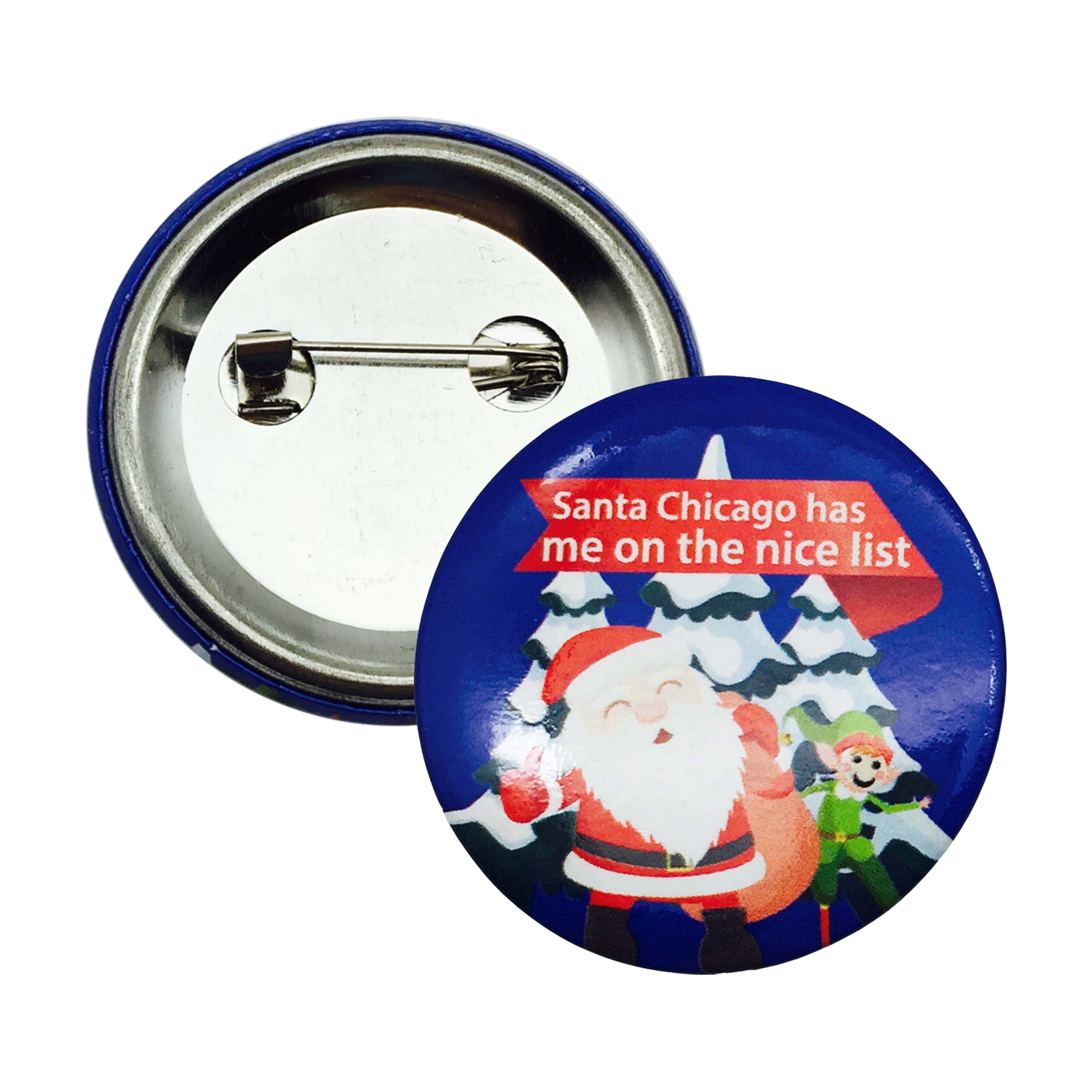 custom sizes promotional logo printing tin button badge