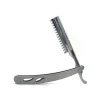 Custom steel Metal handle straight razor blades cut throat  barber straight hair cutting razor