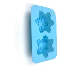 Custom unique two cavities snowflake shaped silicone cake mold for dessert decorating
