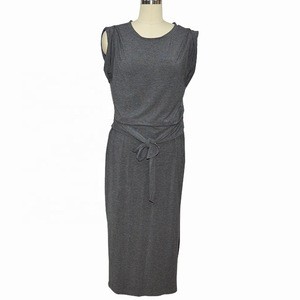 Customizable wholesale modal round neck sleeveless maxi women bodycon long casual dress
