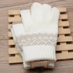 Customize Acrylic Winter Touchscreen Magic Gloves Women Men Warm Stretch Knitted Wool Mittens Touch Screen Gloves