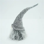 Customized Xmas holiday ornament silver gray plush nordic christmas gnome craft decoration