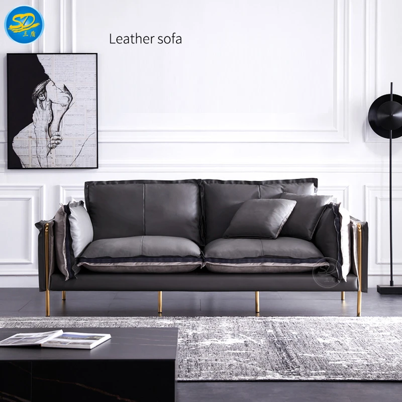 Designer Living Room Set Genuine Leather Sofa Furniture