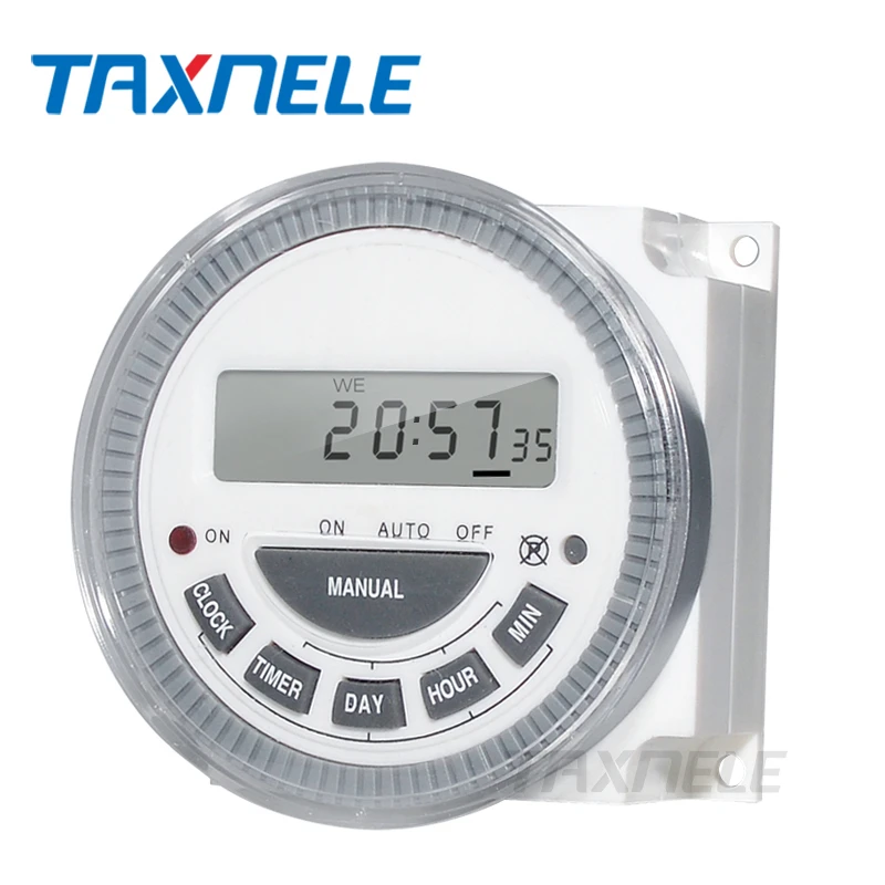 Digital Timer Switch TM619 AC220V 16A Weekly Programmable Time Switch Relay LCD Timer Hour Minute Count