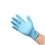 Disposable blue nitrile thickened completely sesame oil and anti-static acid and alkali resistant labor protection mitts