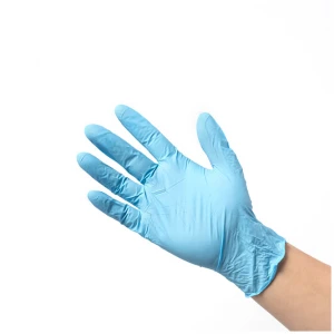 Disposable blue nitrile thickened completely sesame oil and anti-static acid and alkali resistant labor protection mitts