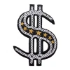 DIY Garment Accessories Money Dollar Symbol Embroidered Felt Sequin Patches For T Shirt Jacket