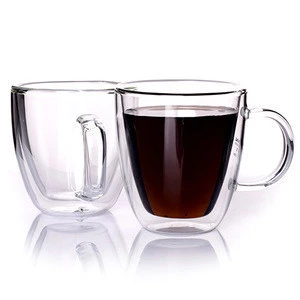 Double wall glass cup with high borosilicate glass Double wall glass cup