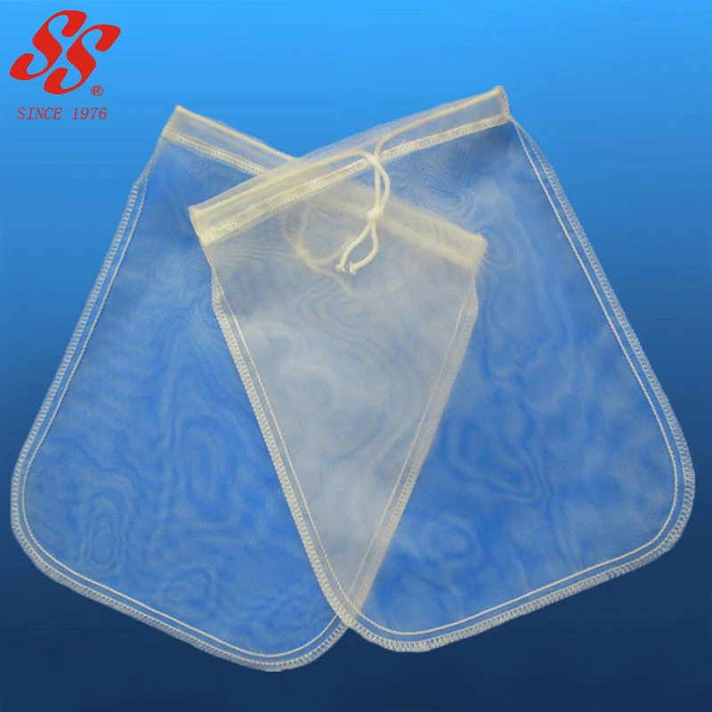 drawstring food grade 50 100 200 micron nylon mesh filter bag for nut milk