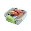EASGA 700ml Square Storage Boxes Stainless Steel bento box lunch box with sealed lid