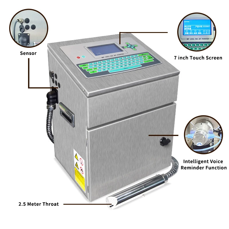 Easy operate key board MEENJET small character inkjet printer expiry date printing machine