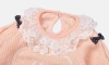embroidery split sleeve lace collar bow pullover baby girl knitted children sweater