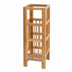 Entry-way Umbrella Stand Natural Bamboo Canes Alpenstock Holder for Home Office