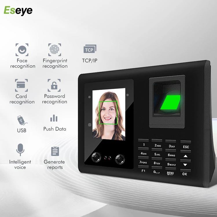 Eseye Factory Price WIFI Web Portable Biometric Fingerprint Facial Recognition Camera Machine Time Clock Attendance System