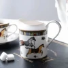 European retro Ceramic Teapot horse afternoon tea bone china coffee cup and plate set online red shop factory wholesale