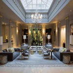 Factory custom made full fabric wooden hotel lobby sofa