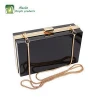 Factory direct high quality square box black acrylic cluth evening bags for women