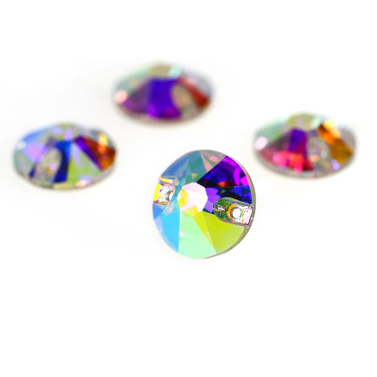 Factory Direct Sale  Sew On Crystal Fancy Stone Round Rhinestone Beads For Garment Decoration