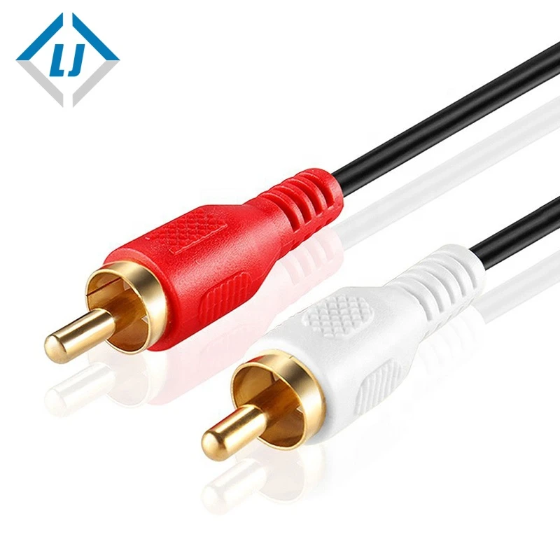 Factory price High Quality two male to two male audio jack line RCA gold plating connector AV audio and video cable