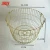 Import factory supply Large Round gold metal wire iron mesh storage  bin laundry basket with handle from China