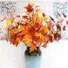 Factory wholesale artificial maple tree branches and leaves flower pot garden landscape decoration artificial silk flower