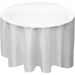 Factory Wholesale Wedding Polyester round Plain White Black Ivory Table Cloth