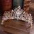 Import Fashion Bridal 18k gold plated cz wedding Crystal pink diamond tiaras and crowns bride tiara silver rhinestone crown for adults from China