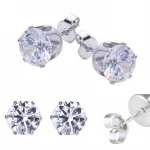 Fashion stainless steel CZ earring stud